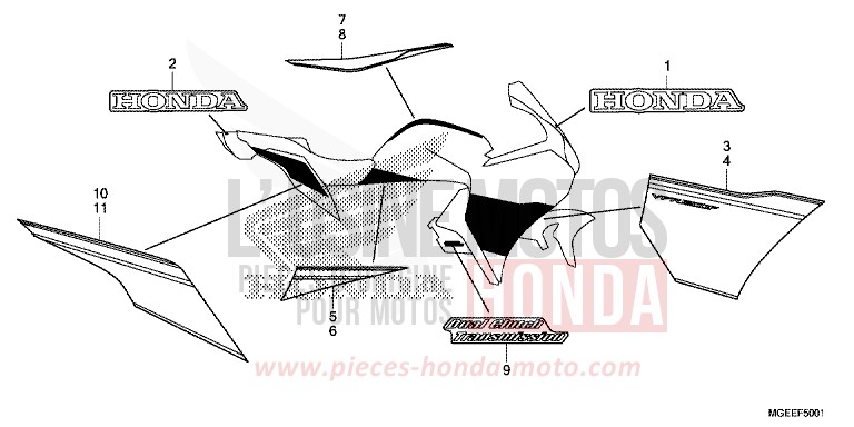 MARQUE (2) de VFR1200F Méca PEARL GLARE WHITE (NHB53) 2015